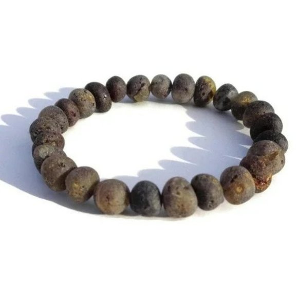 Real Raw BALTIC Amber Bracelet 5-8 mm Beads, Unpolished Natural Amber Bracelet - Picture 1 of 6